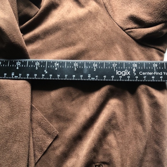 𝅺dana Bushman Women’s Brown Faux Suede Jacket Petite Medium - Picture 8 of 8